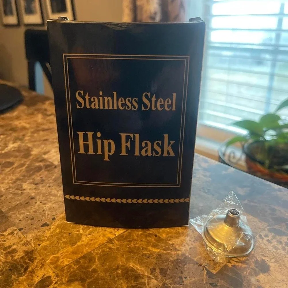 Stainless Steel Hip Black Flask  8 oz